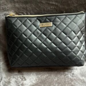 Wacoal Black Quilted Cosmetic Bag with Gold Accents